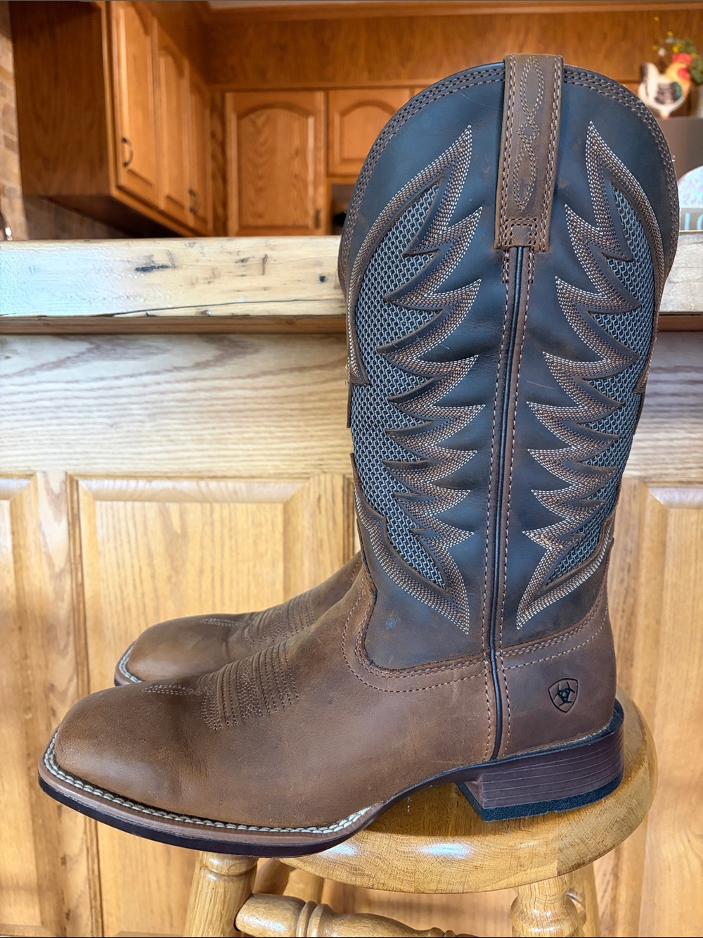 Ariat Brown Men's Western Cowboy Boots with Dark Shaft Panels Style 10023129